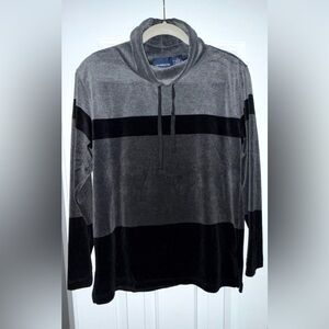 Liz Claiborne Gray and Black Cowl Neck Sweater